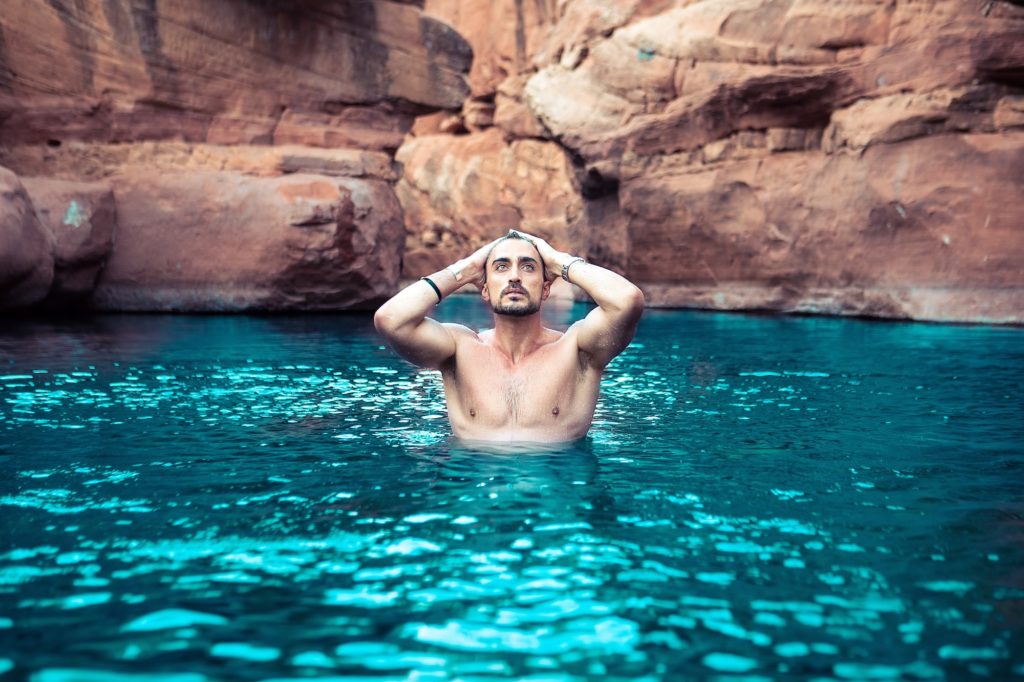 swimming in the sedona outdoors